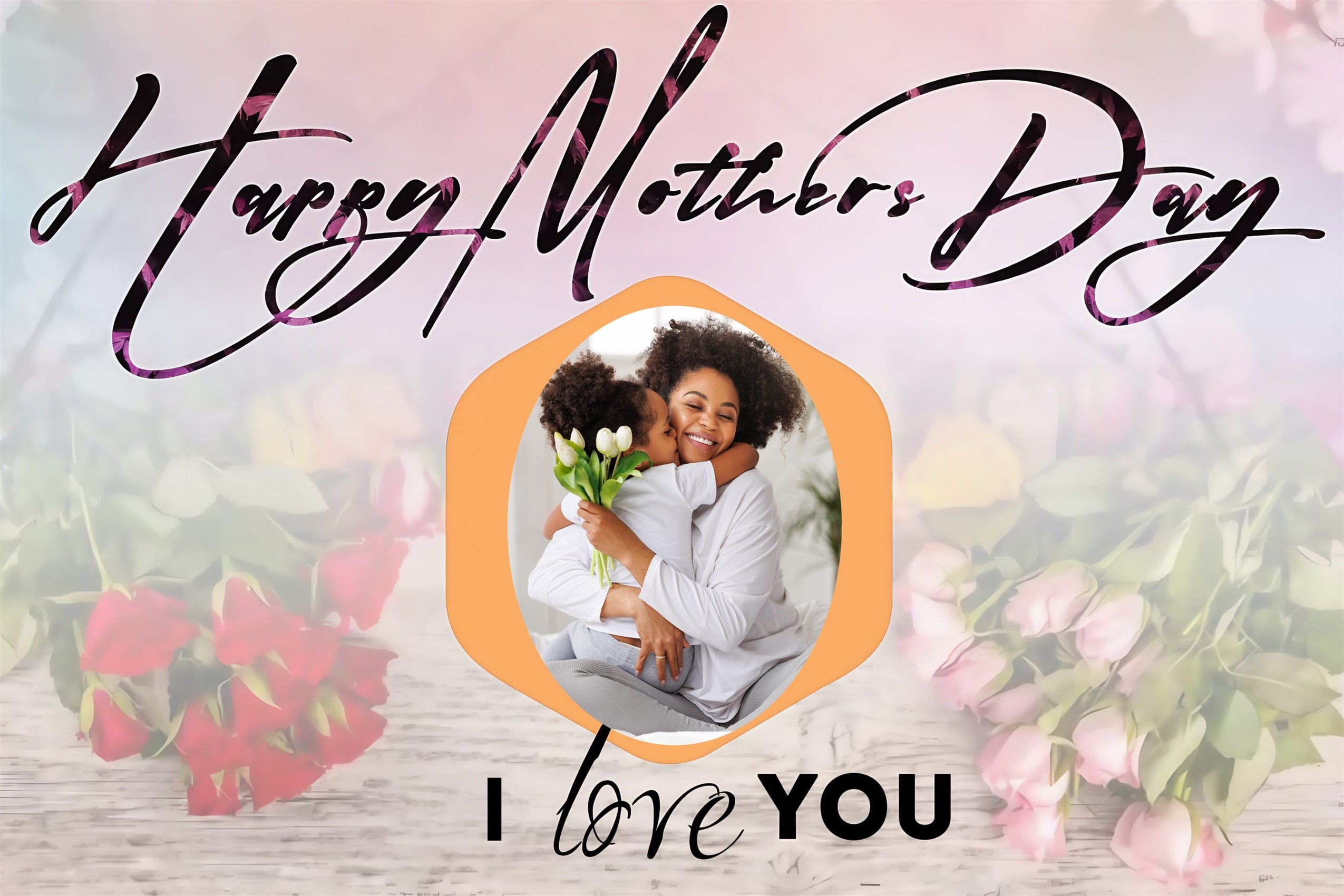Mother's Day Photo Backdrops Elegant Floral Customized Backdrop MRR3-69