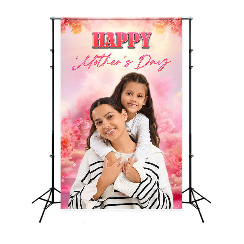 Mothers Day Photo Backdrops Pink Blossom Clouds Customized Backdrop MRR3-77