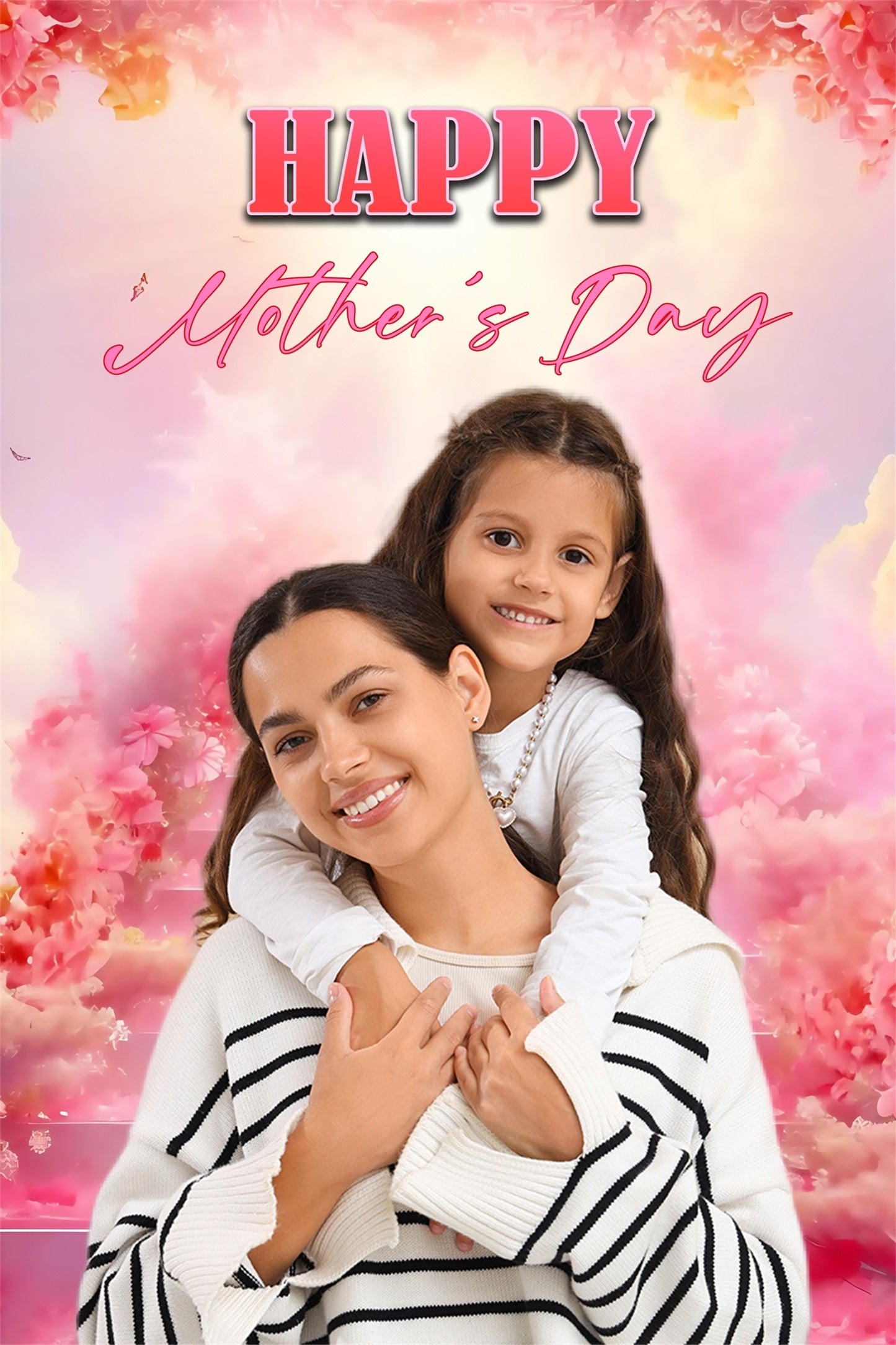 Mothers Day Photo Backdrops Pink Blossom Clouds Customized Backdrop MRR3-77
