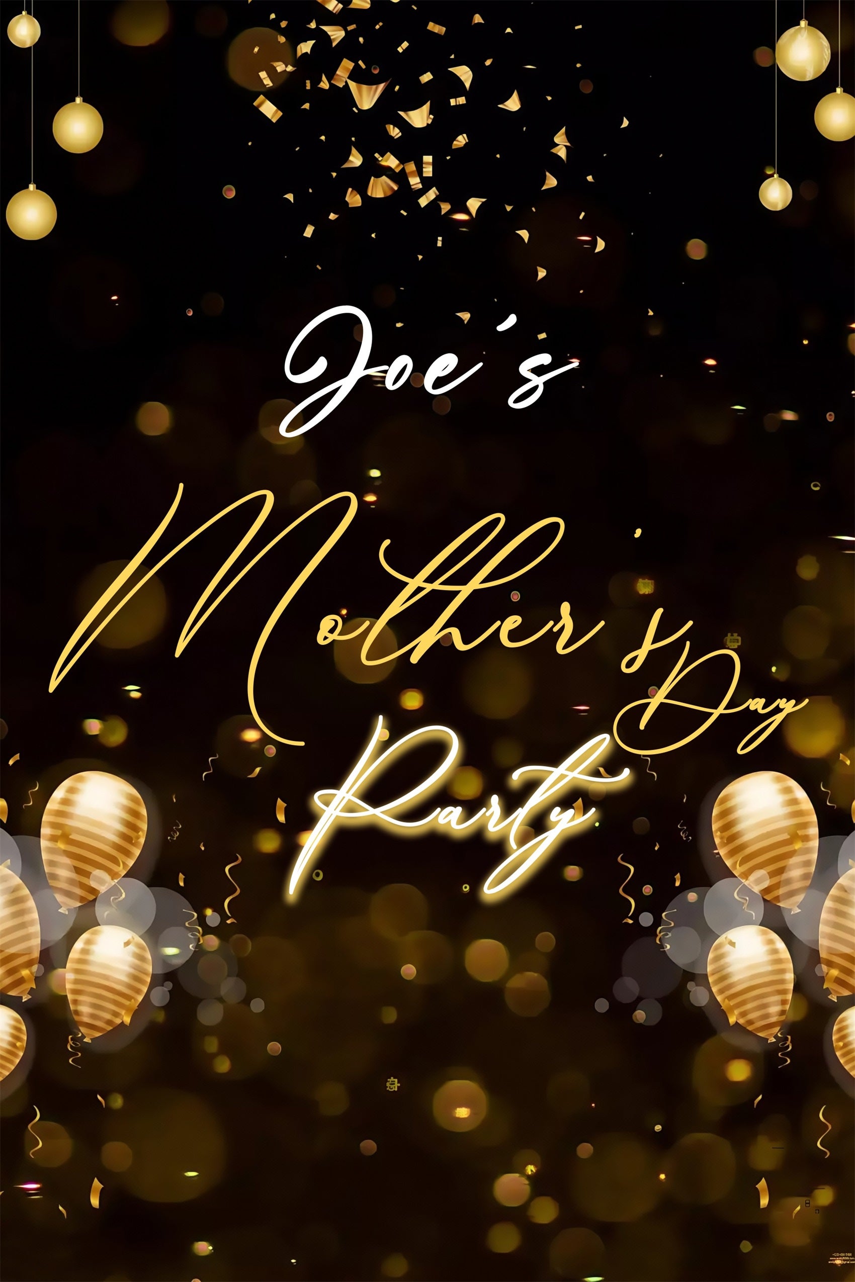 Mothers Day Backdrops Gold Balloon Party Customized Backdrop MRR3-80
