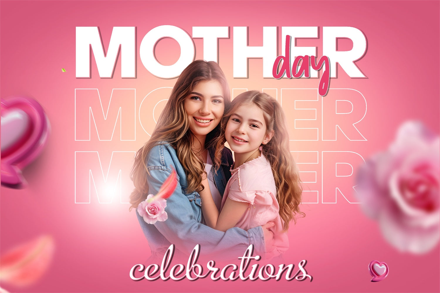 Mother's Day Photo Backdrop Pastel Floral Embrace Custom Backdrop MRR3-81