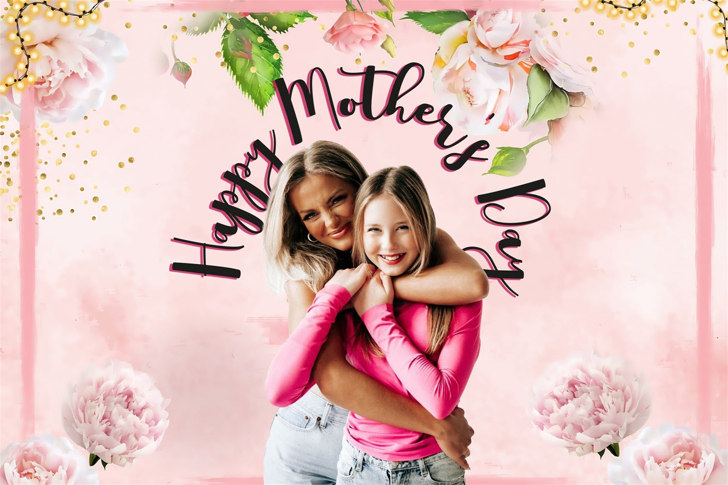 Mothers Day Backdrop Ideas Blush Flower Glow Customized Backdrop MRR3-87
