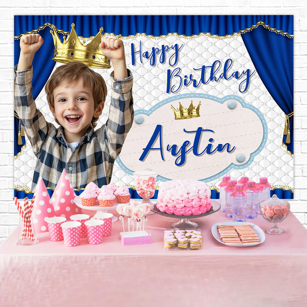 Custom Backdrops For Birthdays Royal Blue Prince Backdrop MRR3-9