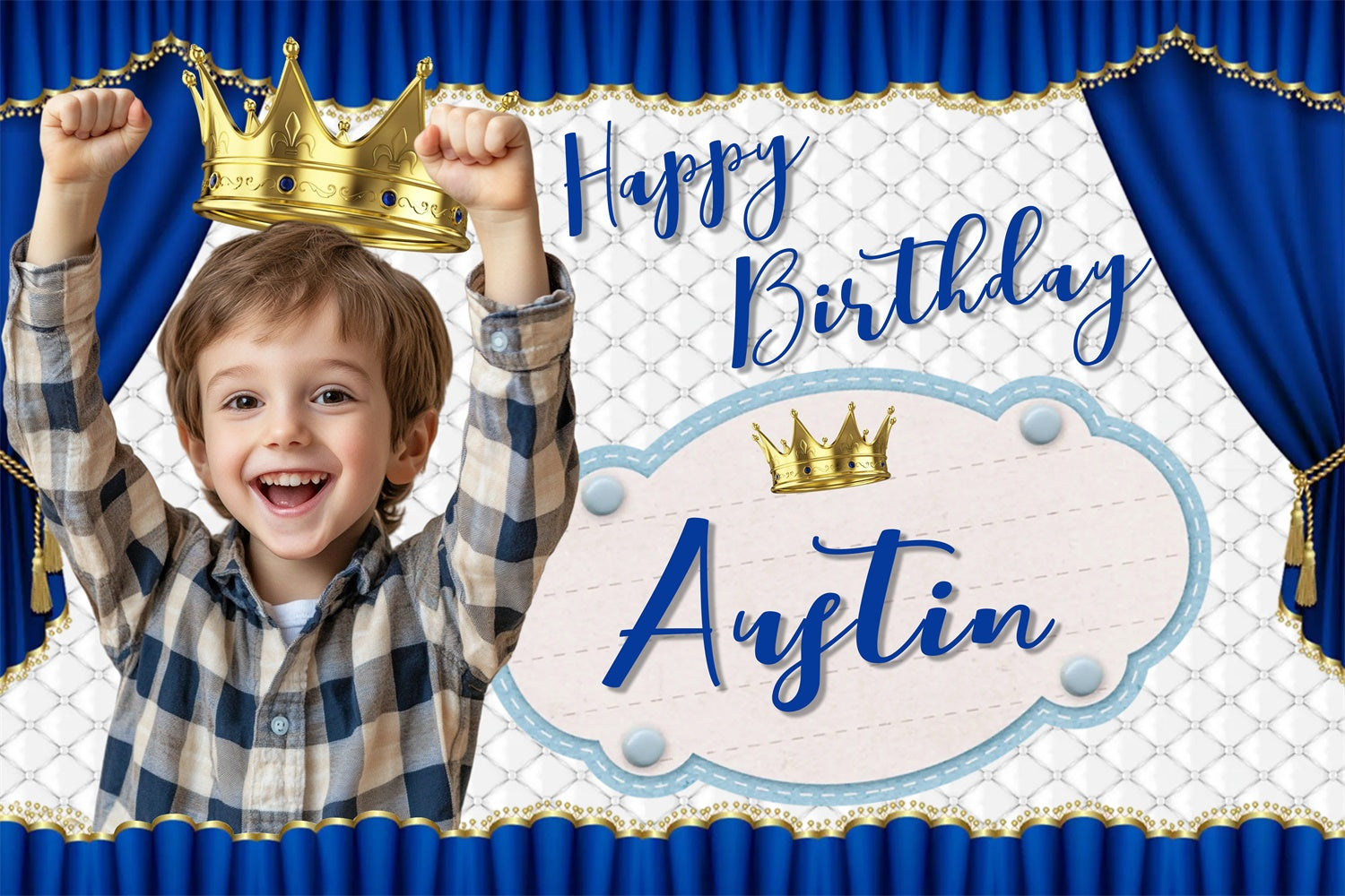 Custom Backdrops For Birthdays Royal Blue Prince Backdrop MRR3-9