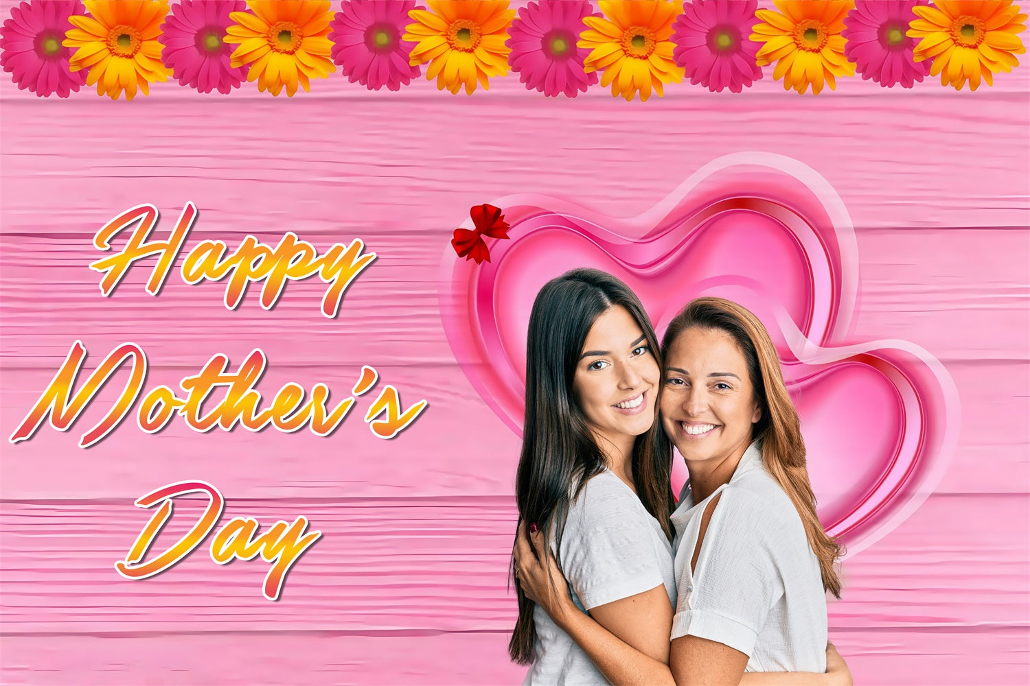 Happy Mother's Day Backdrop Rustic Romance Daisy Custom Backdrop MRR3-93