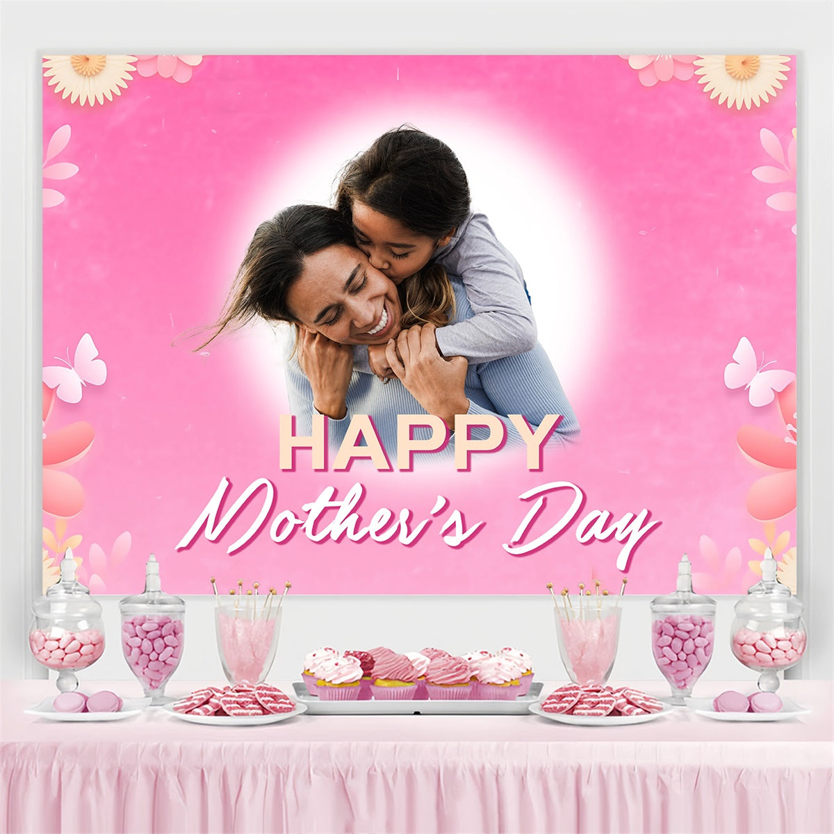 Mothers Day Photo Backdrop Charming Blossom Hug Custom Backdrop MRR3-94