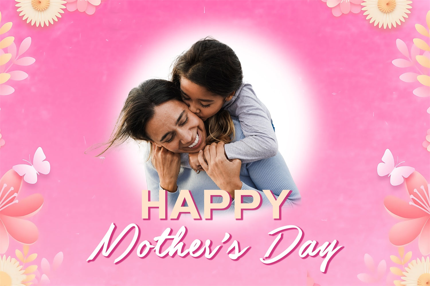 Mothers Day Photo Backdrop Charming Blossom Hug Custom Backdrop MRR3-94