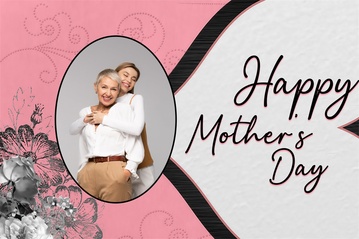 Mothers Day Backdrop Ideas Chic Floral Sketch Customized Backdrop MRR3-99