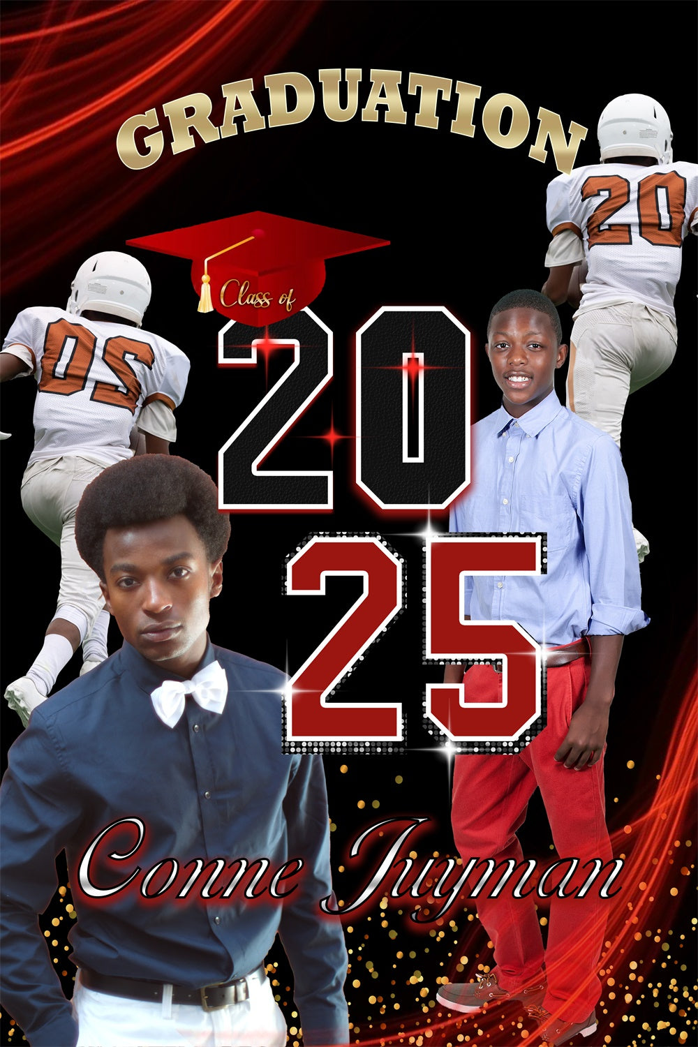 2025 Custom Graduation Backdrop Athletic Theme Graduation Party Backdrop MRR4-21
