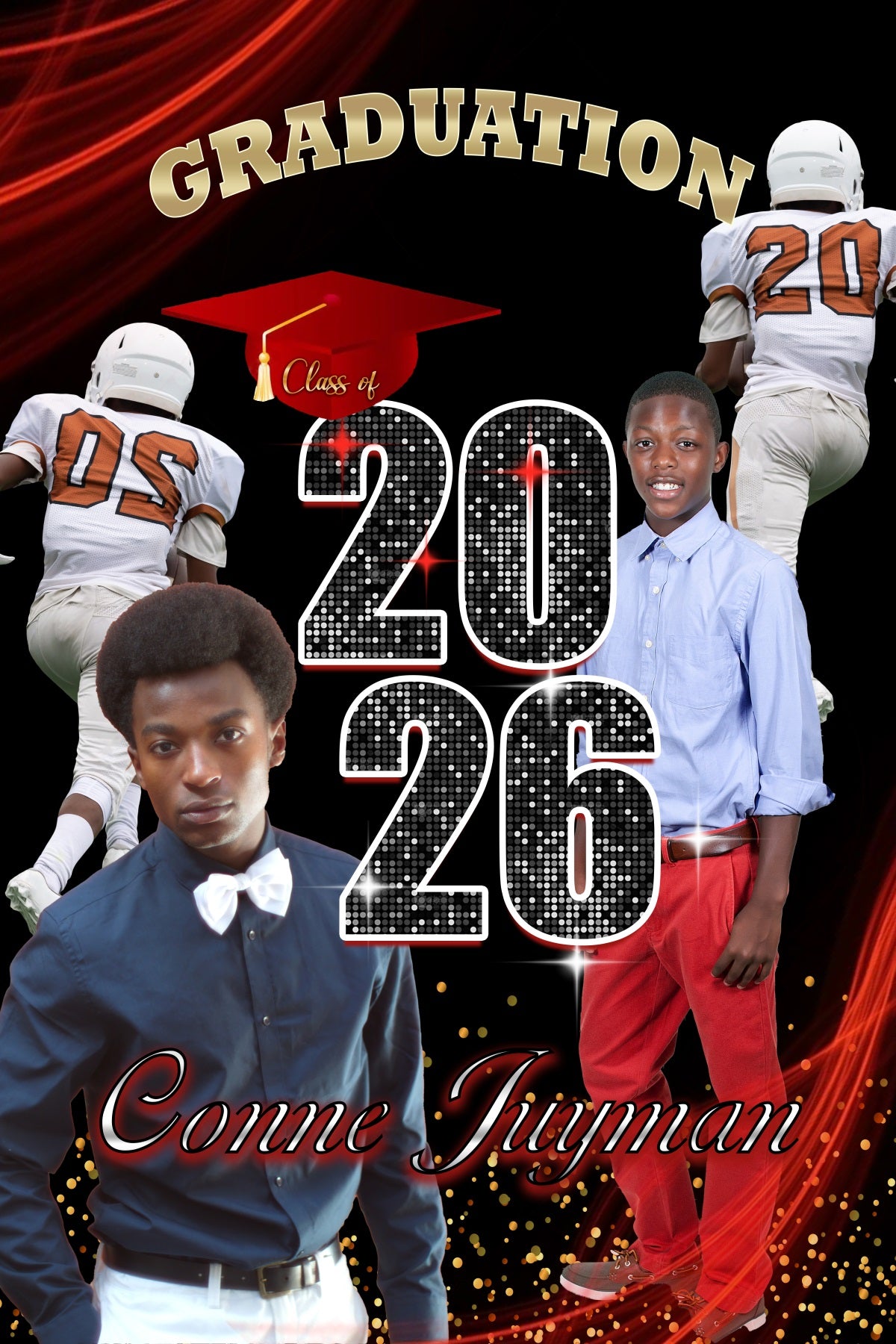 2026 Custom Graduation Backdrop Athletic Theme Graduation Party Backdrop MRR4-21