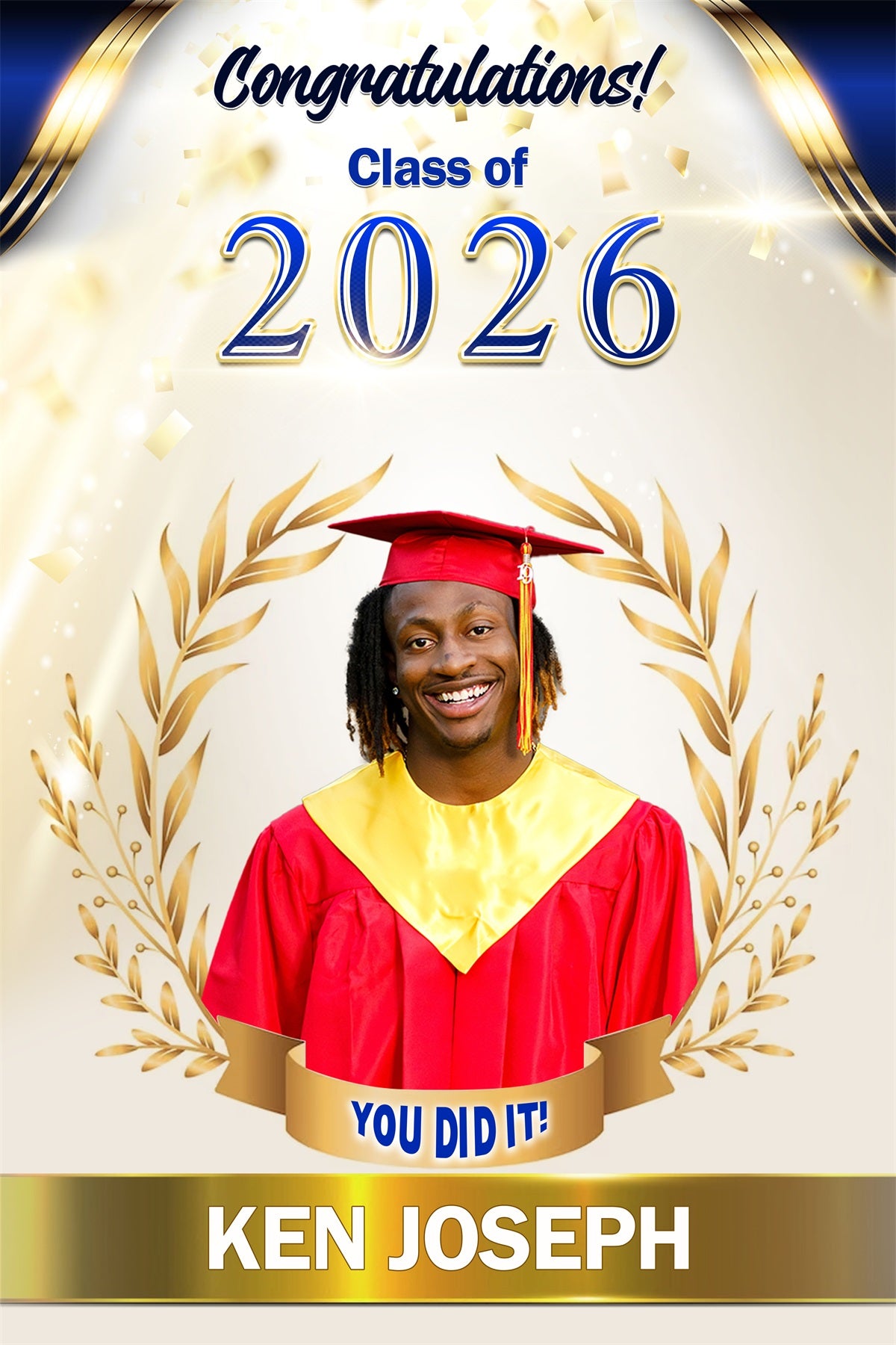 Custom Graduation Backdrops Sparkling White Graduation Party Backdrop MRR4-31