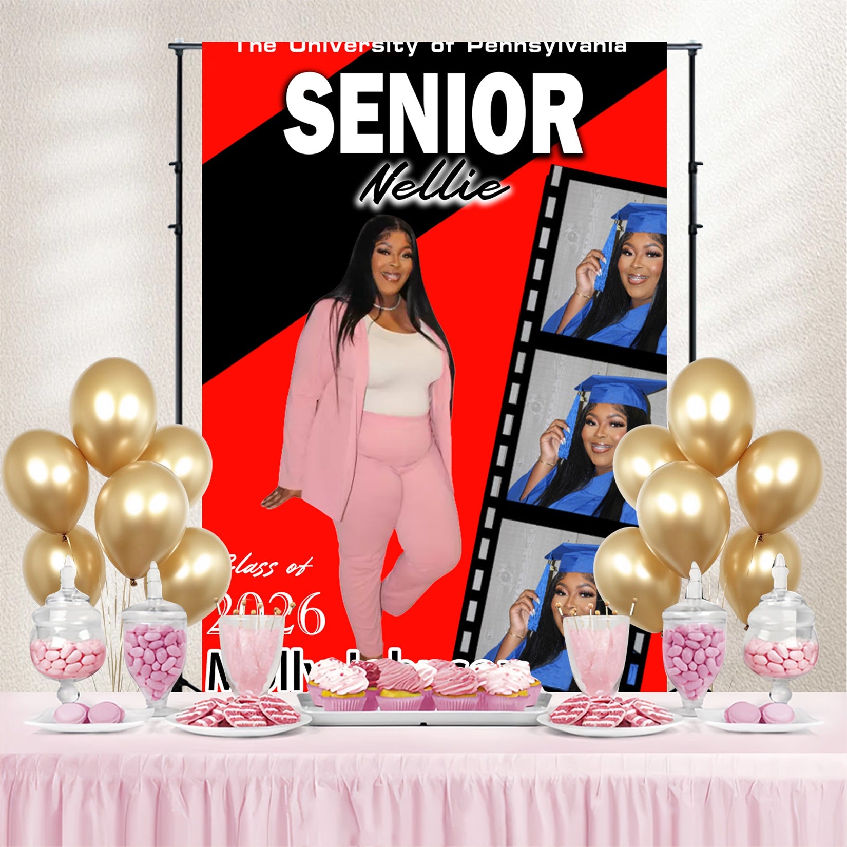 Backdrop Graduation Senior Style Custom Party Graduation Backdrop MRR4-48
