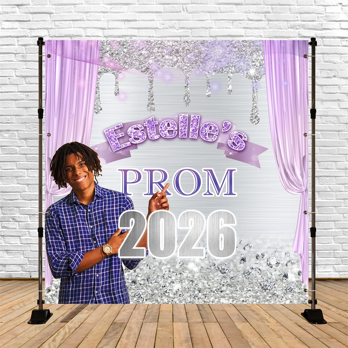 Prom Backdrop Lavish Curtain Sparkle Customized Graduation Party Backdrop MRR5-14