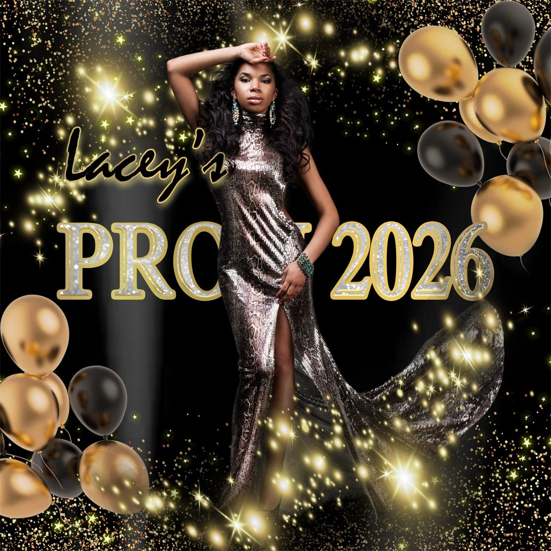 Prom Backdrops Glitter Balloons Glam Customized Graduation Party Backdrop MRR5-18