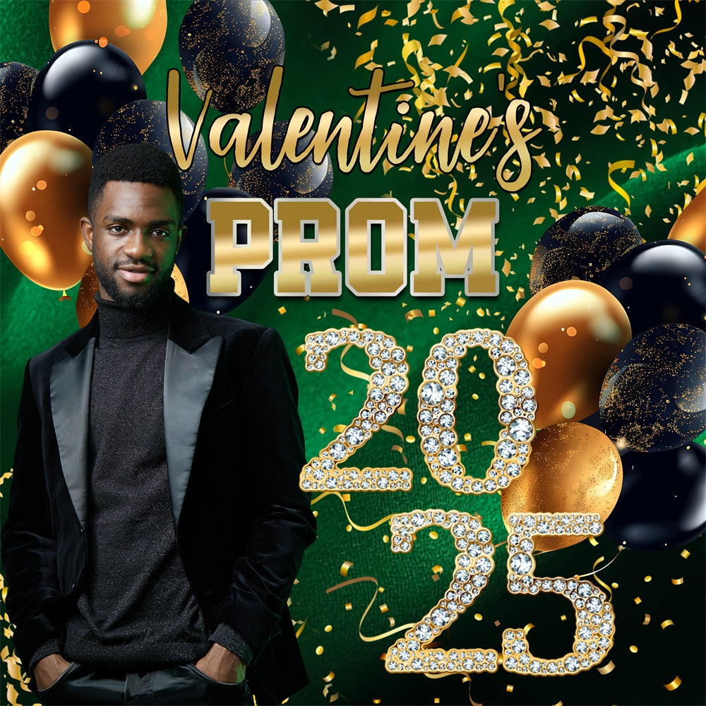 Prom Photo Backdrop Dark Green Glamour Customized Graduation Party Backdrop MRR5-20