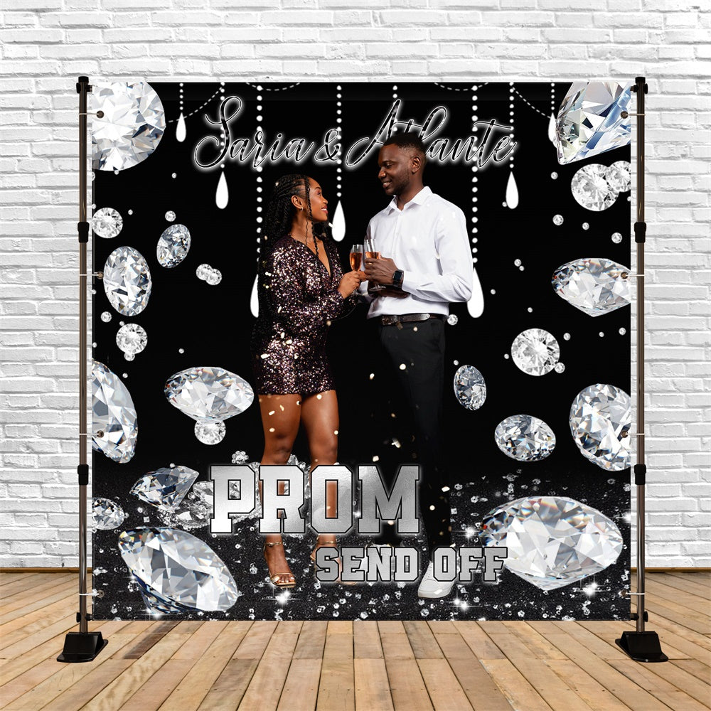 Prom Backdrop Luxury Diamonds Romantic Customized Graduation Party Backdrop MRR5-24