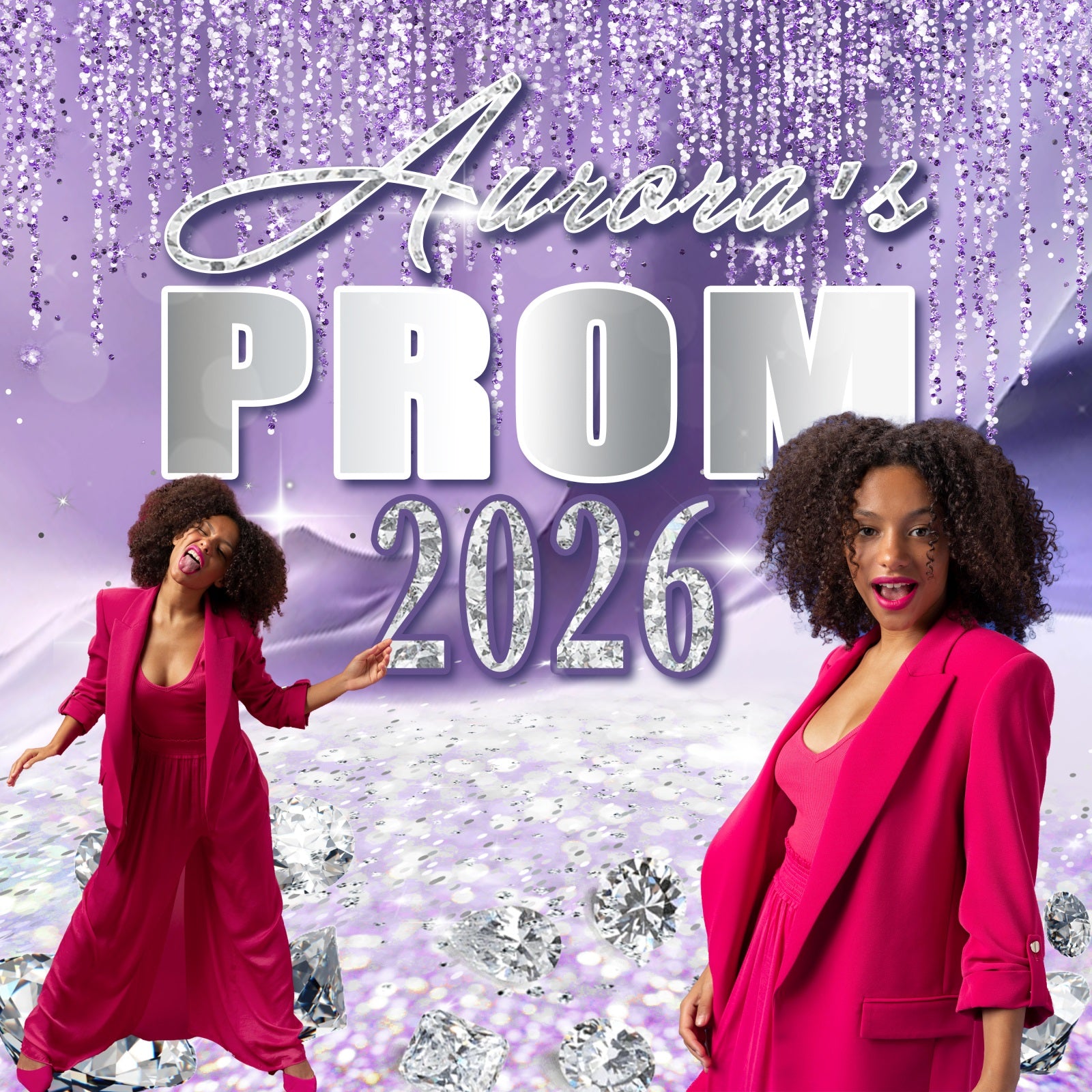 Prom Backdrop Ideas Purple Sparkle Custom Graduation Party Backdrop MRR5-2