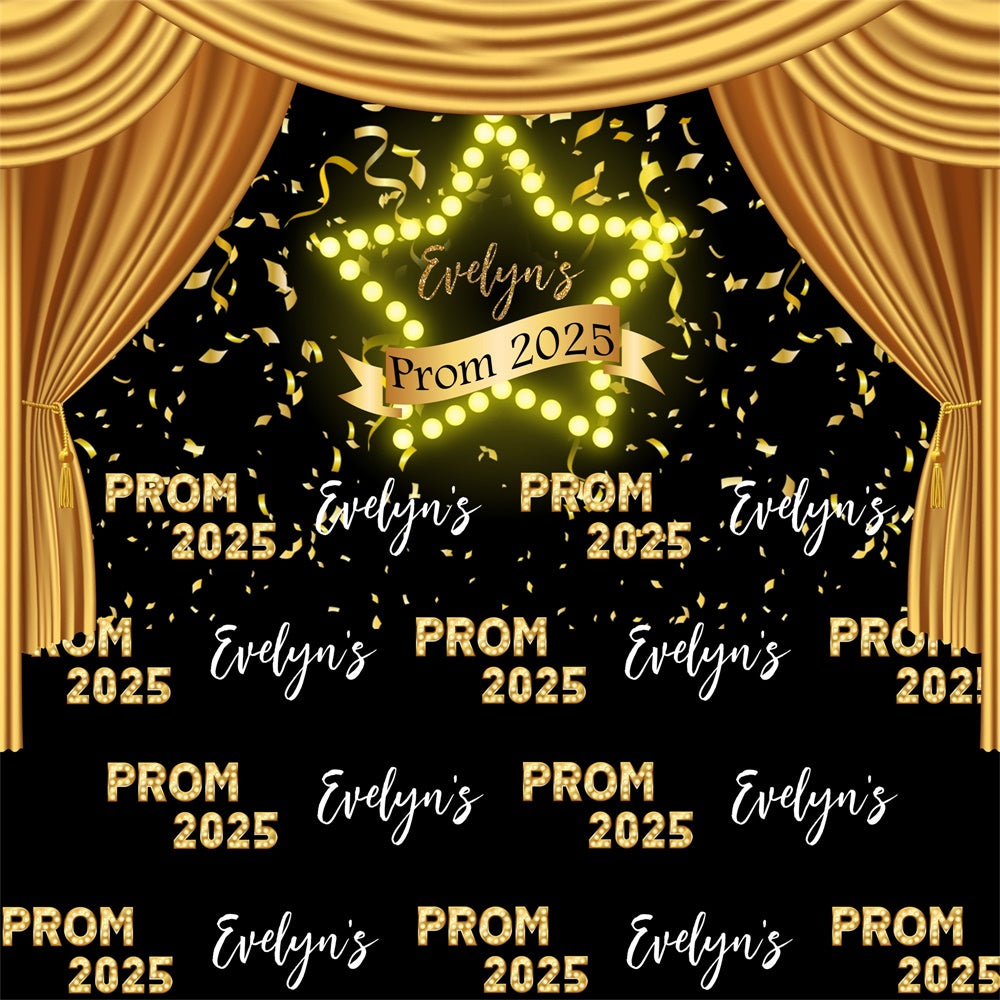Prom Backdrop Glamorous Gold Curtain Graduation Party Backdrop MRR5-35