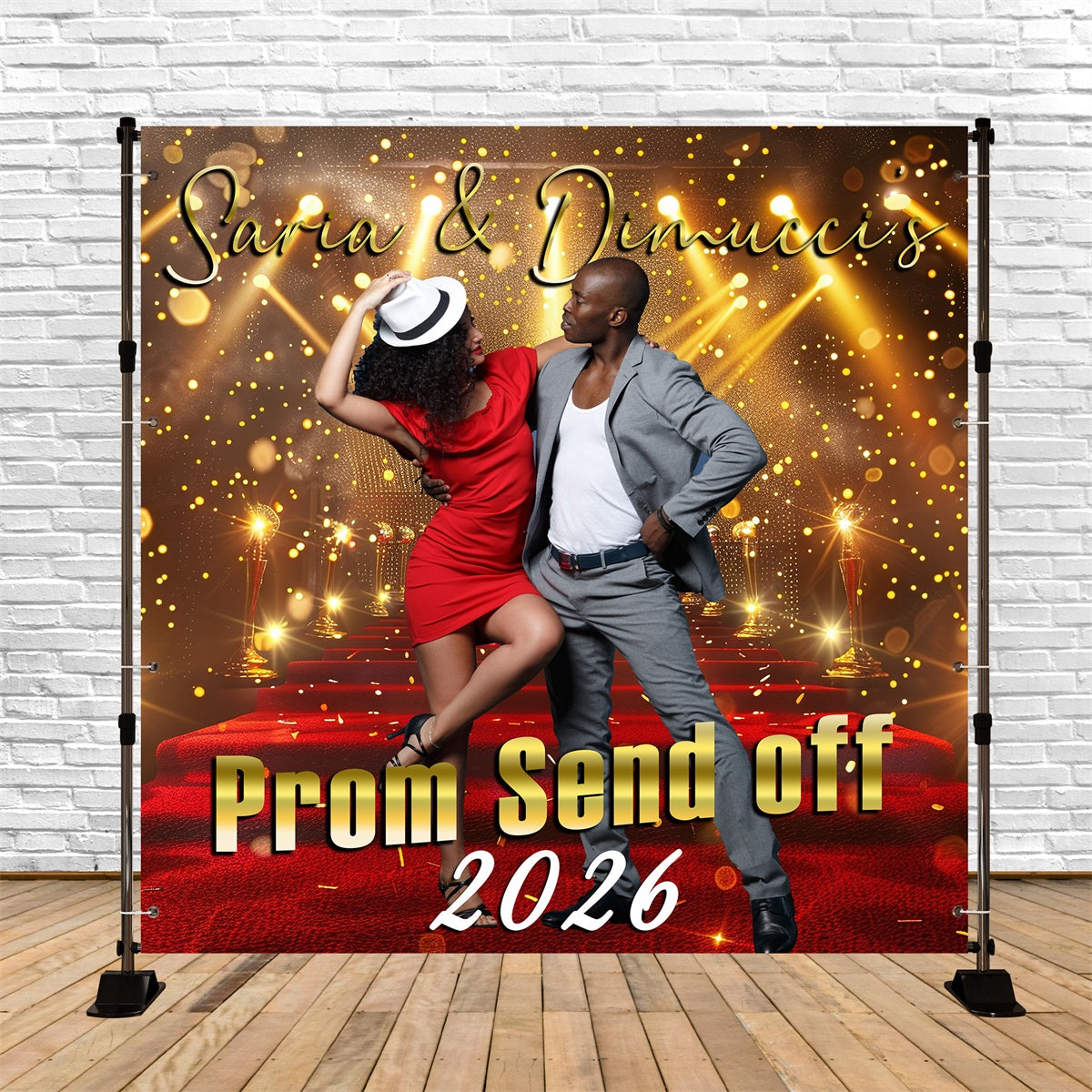 Prom 2026 Backdrop Red Carpet Spotlight Custom Graduation Party Backdrop MRR5-37