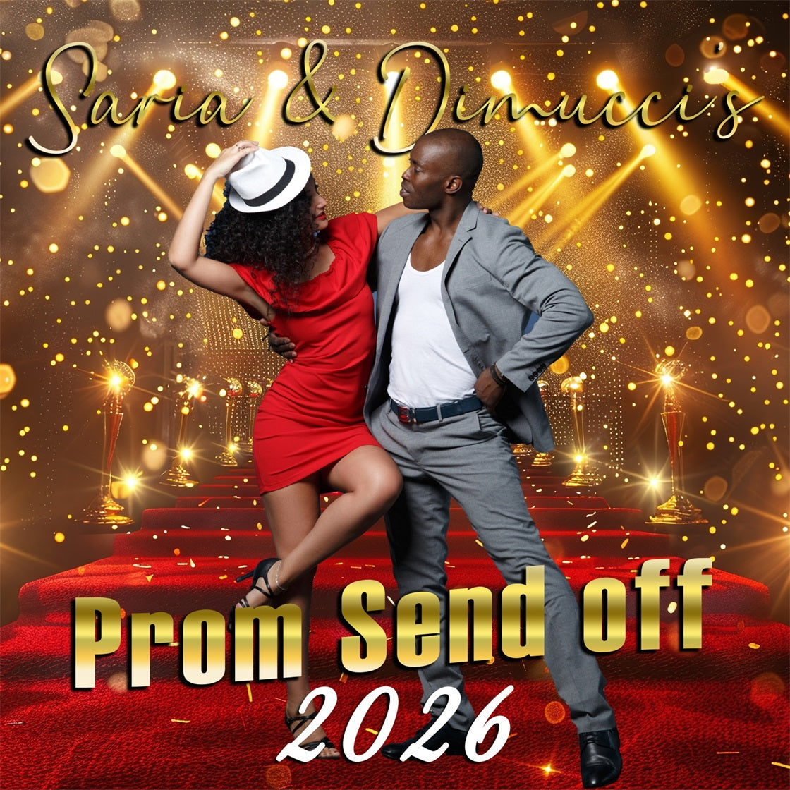 Prom 2026 Backdrop Red Carpet Spotlight Custom Graduation Party Backdrop MRR5-37