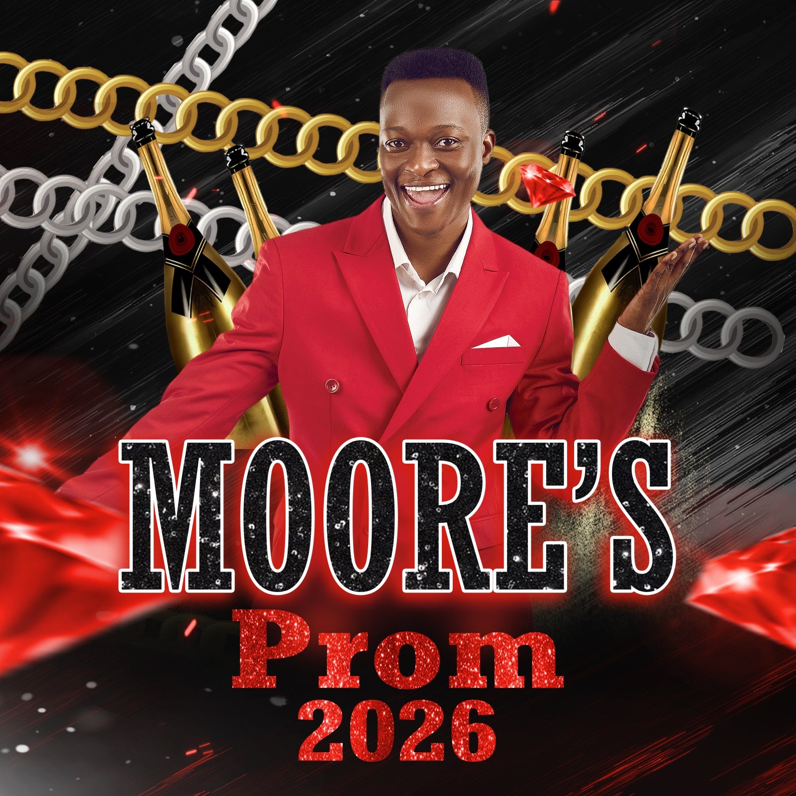 Prom Backdrop Stylish Chain Champagne Custom Graduation Party Backdrop MRR5-55