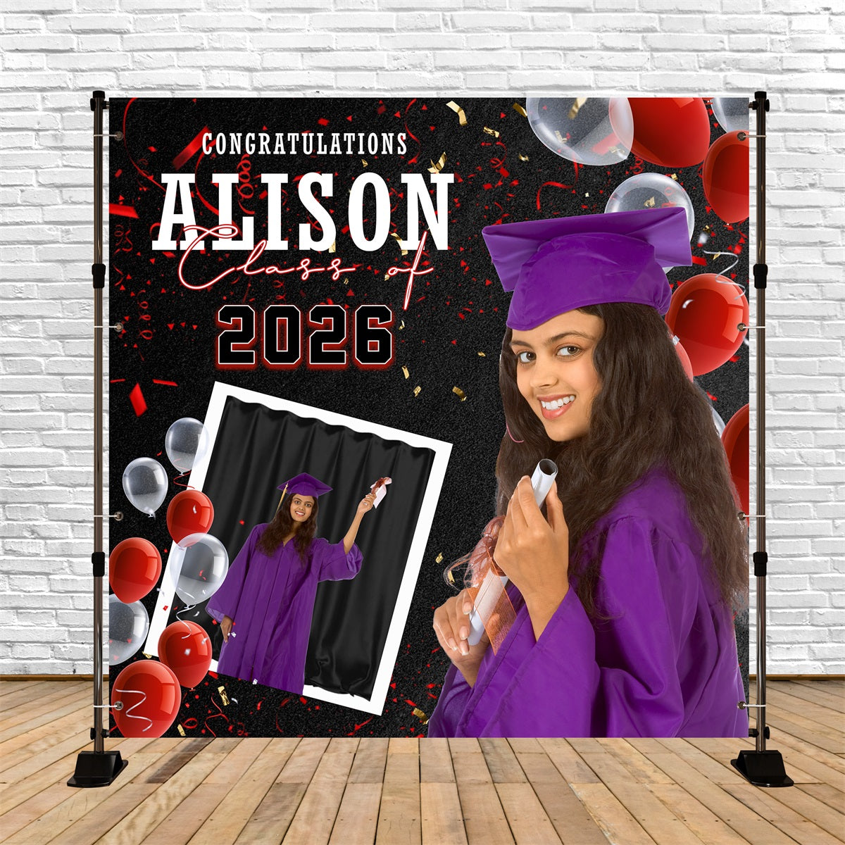 Graduation Backdrop Balloon Cheers Customized Party Graduation Backdro