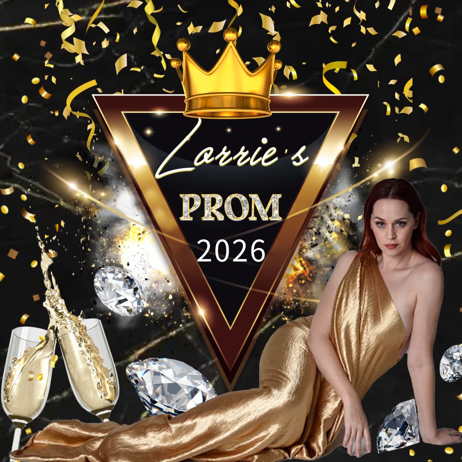 Prom Backdrops Champagne Night Shine Personalized Party Graduation Backdrop MRR6-31