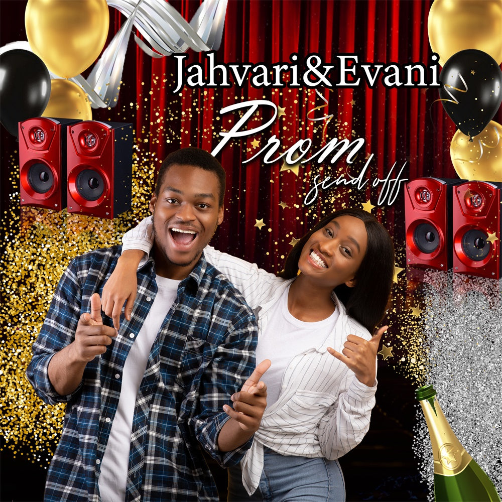 Backdrops For Prom Confetti Sparkle Personalized Party Graduation Backdrop MRR6-34