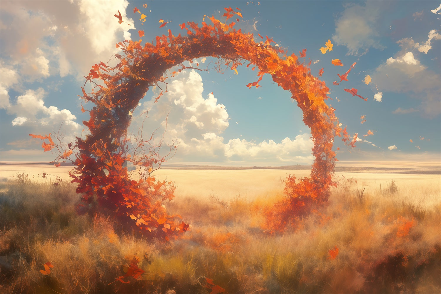 Fall Photoshoot Backdrop Dreamy Meadow Arch Backdrop MRR7-117