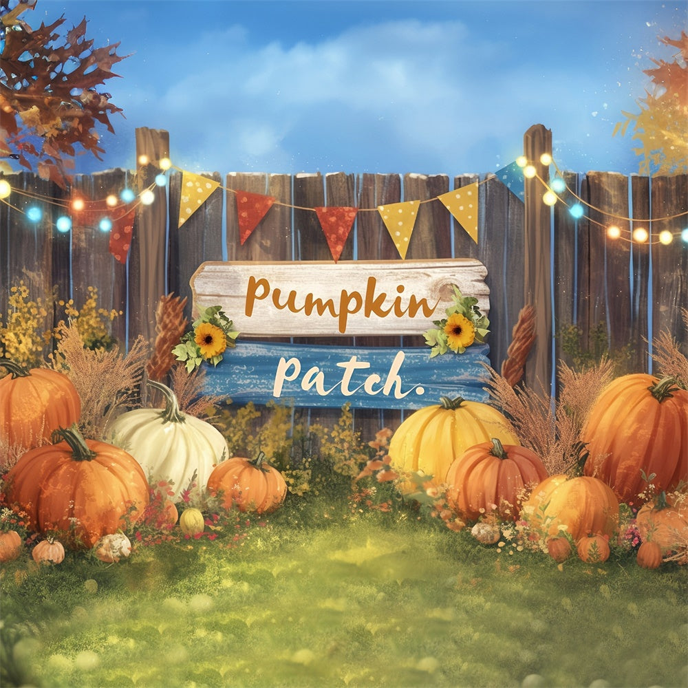 Autumn Photo Backdrop Rustic Banner Pumpkin Backdrop MRR7-126