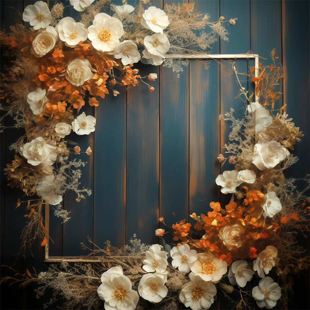 Autumn Backdrop Rustic Floral Wood Panel Backdrop MRR7-127