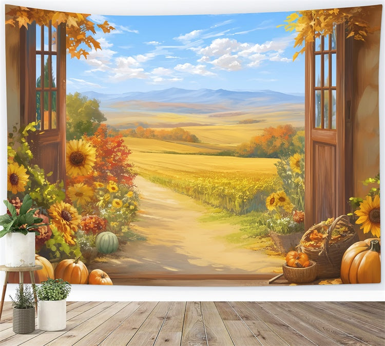 Fall Backdrops Pumpkin Porch Country Trail Backdrop MRR7-132