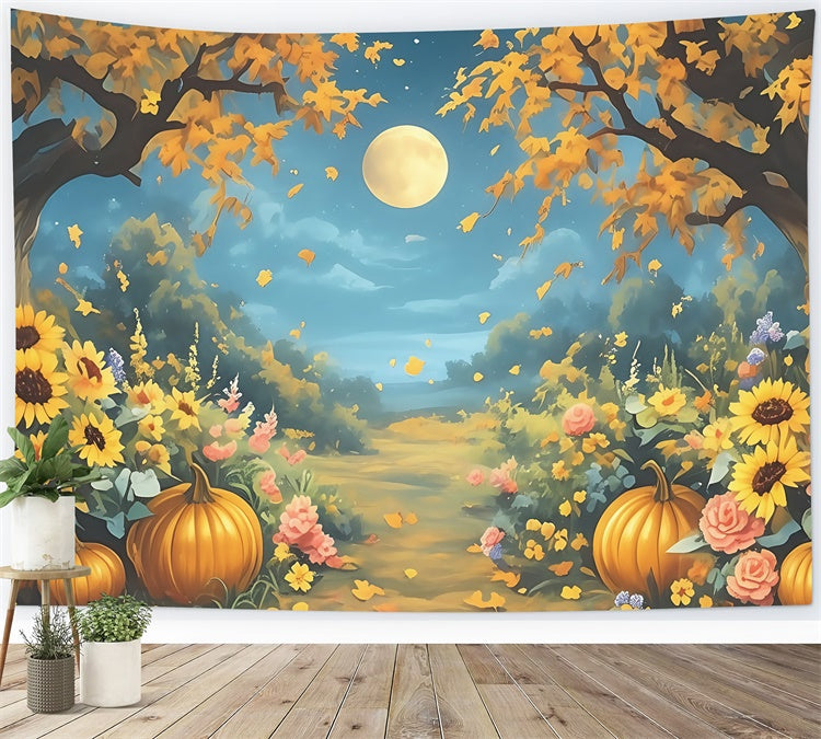 Fall Backdrops Magical Pumpkin Moonlight Backdrop MRR7-134