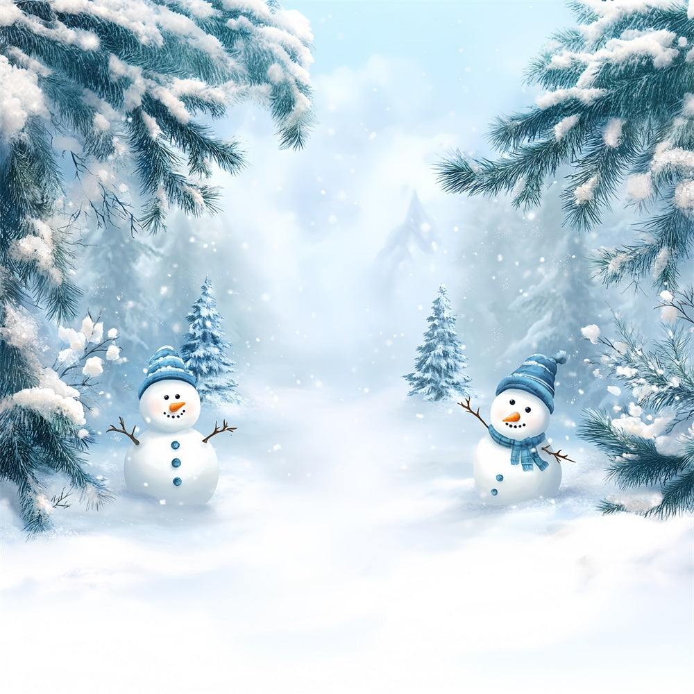 Winter Backdrop Photography Forest Snowman Fun Backdrop MRR7-148