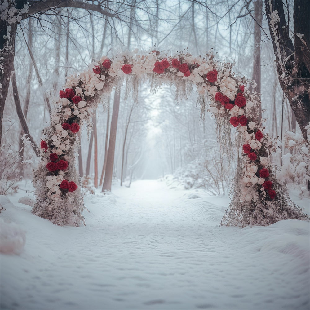 Winter Forest Backdrop Rose Arch Path Backdrop MRR7-158