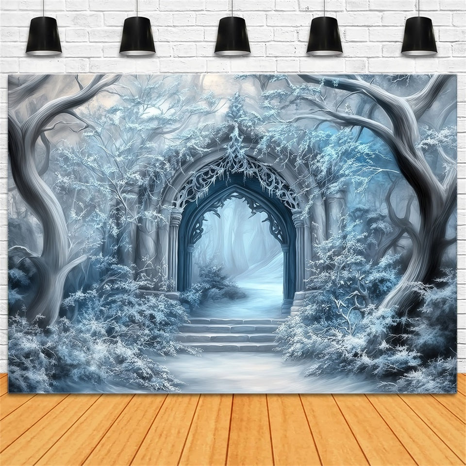Winter Wonderland Backdrop Frosted Gothic Gateway Backdrop MRR7-160