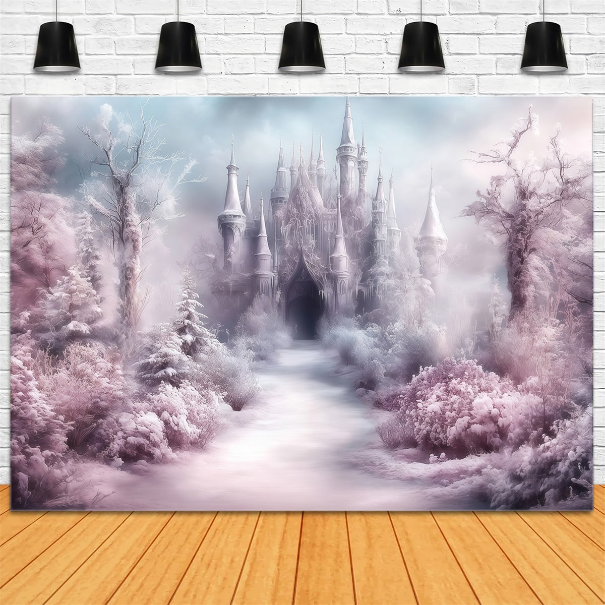 Winter Castle Backdrop Blush Castle Trail Backdrop MRR7-165