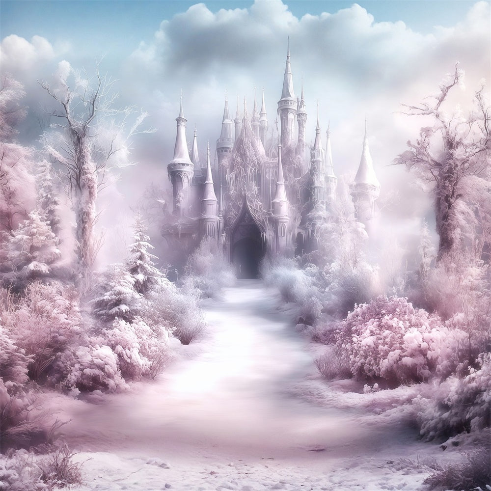 Winter Castle Backdrop Blush Castle Trail Backdrop MRR7-165