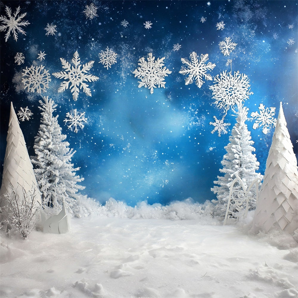 Snowflake Backdrop Frosted Blue Winter Backdrop MRR7-166