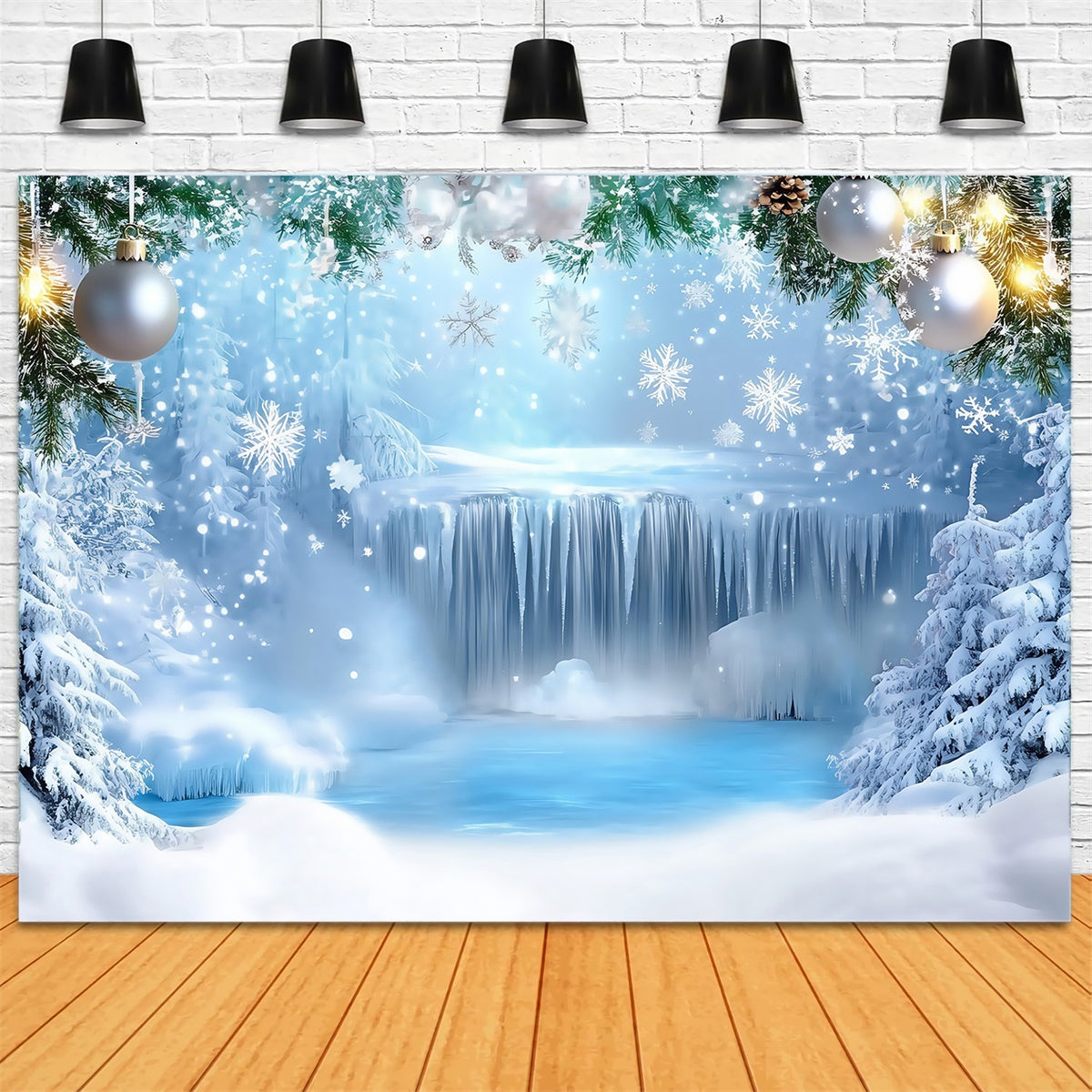 Winter Wonderland Backdrop Frozen Waterfall Backdrop MRR7-168