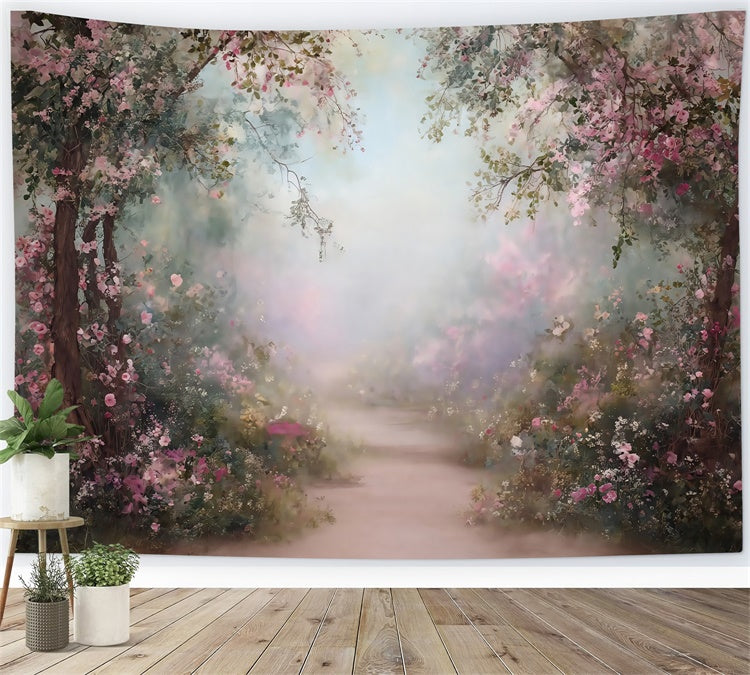 Painting Backdrop Pink Bloom Trail Best Photography Backdrops MRR7-183