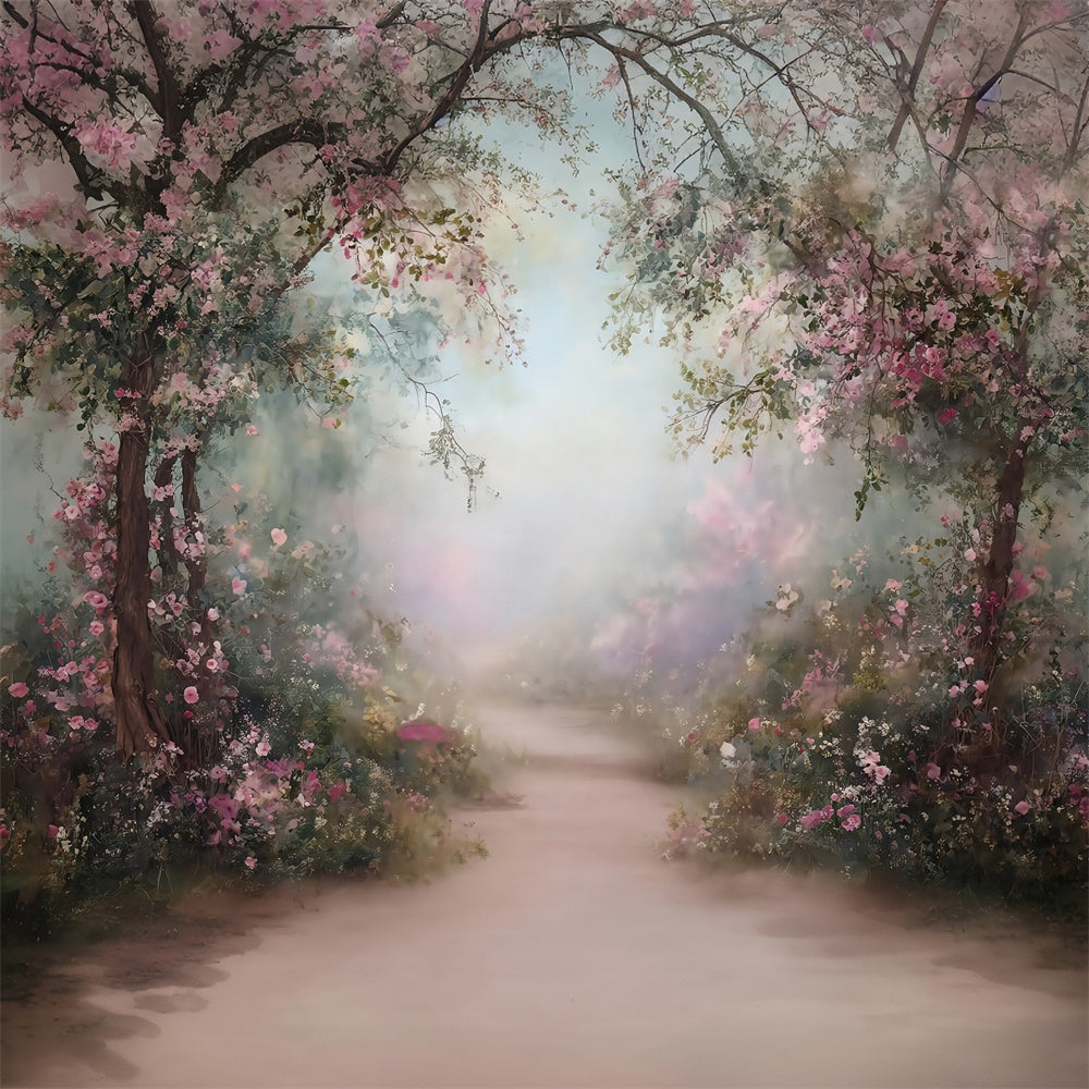 Painting Backdrop Pink Bloom Trail Best Photography Backdrops MRR7-183