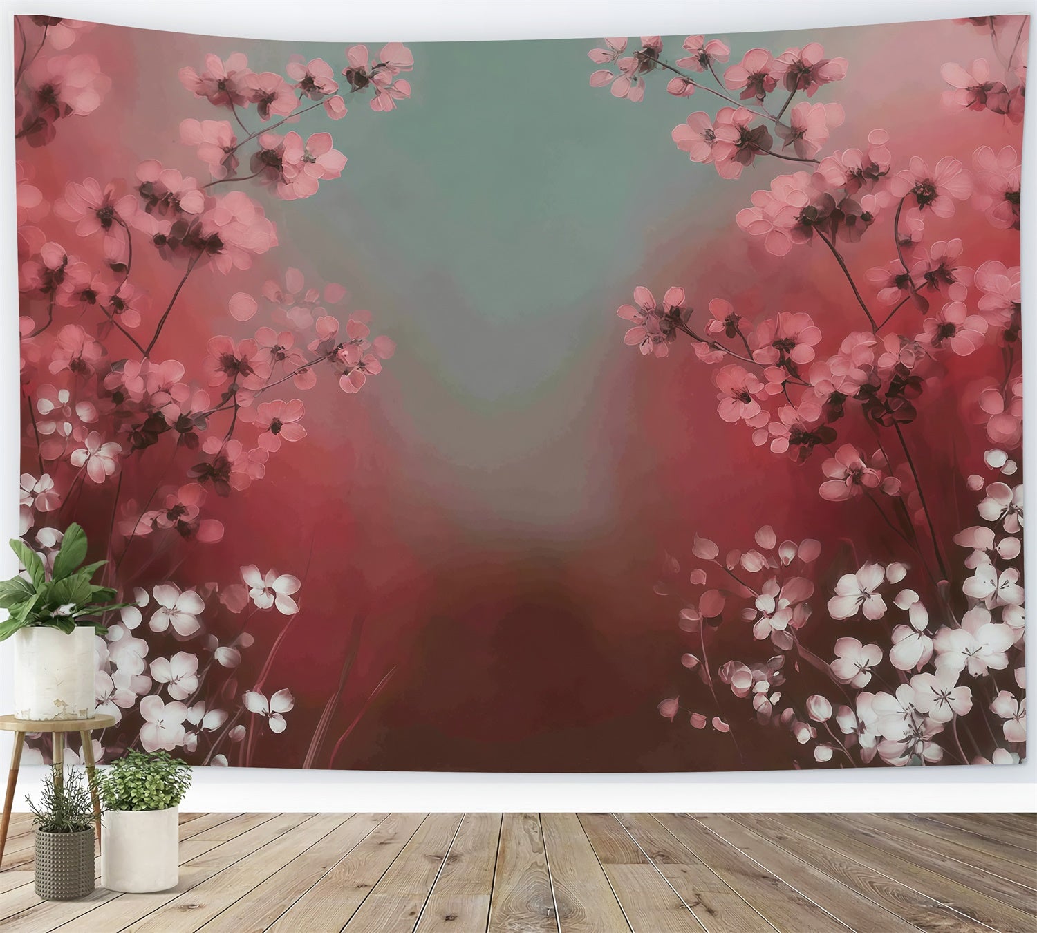 Painting Backdrop Watercolor Pink Bloom Video Backdrop MRR7-190