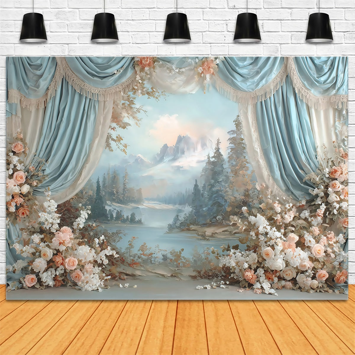 Beautiful Backdrop Draped Garden Vista Fine Art Backdrop MRR7-192