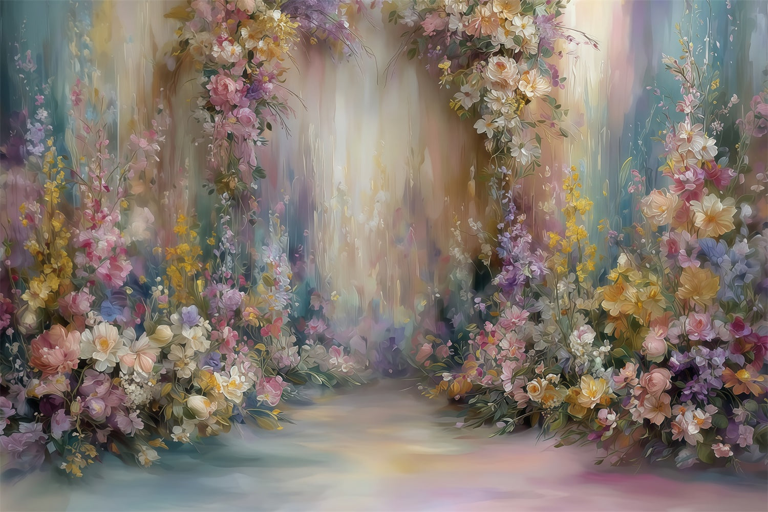 Oil Painting Photography Backdrop Pastel Floral Backdrop MRR7-193