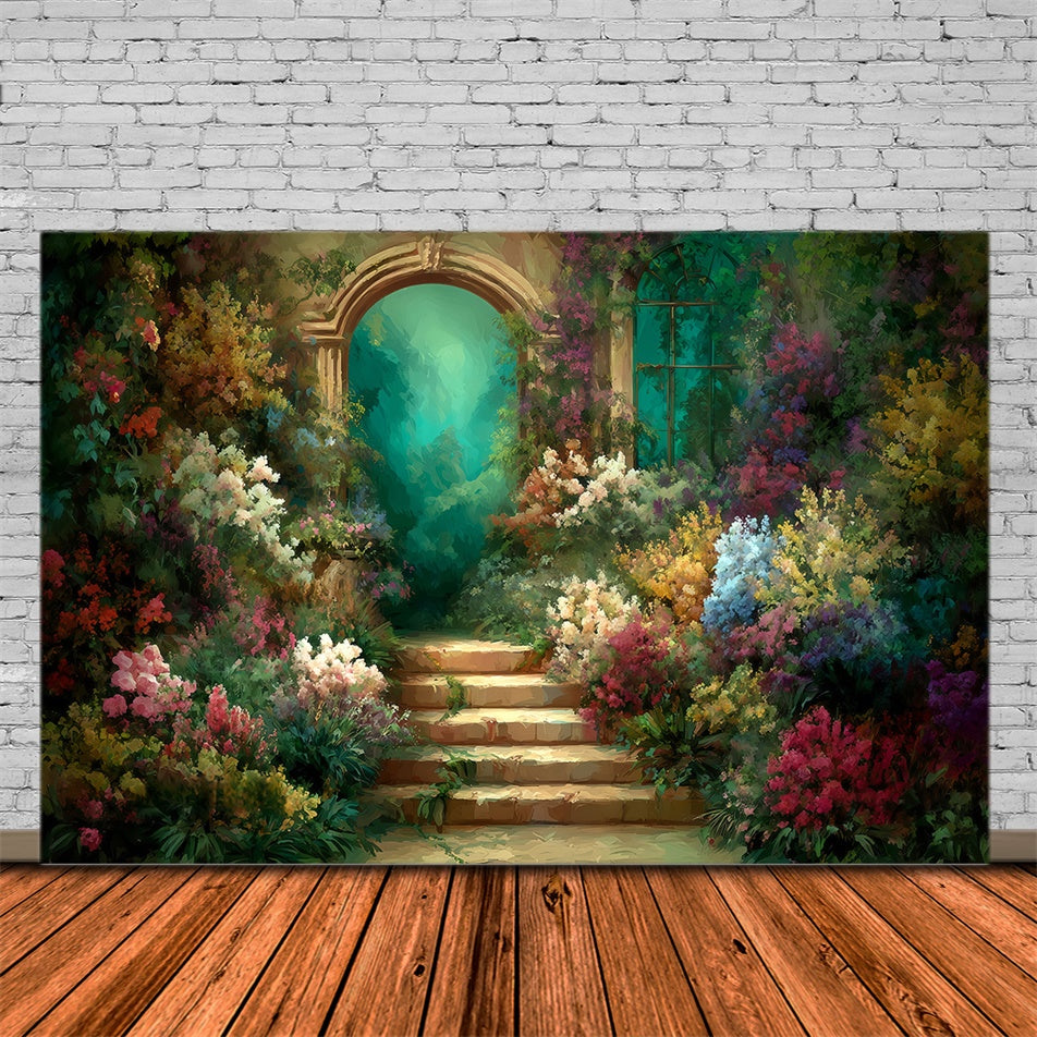 Artistic Backdrop Hidden Courtyard Bloom Beautiful Backdrop MRR7-194