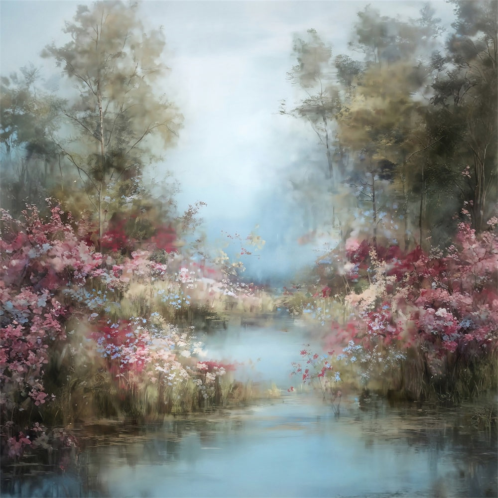 Oil Painting Photography Backdrop Wildflower Stream Backdrop MRR7-204
