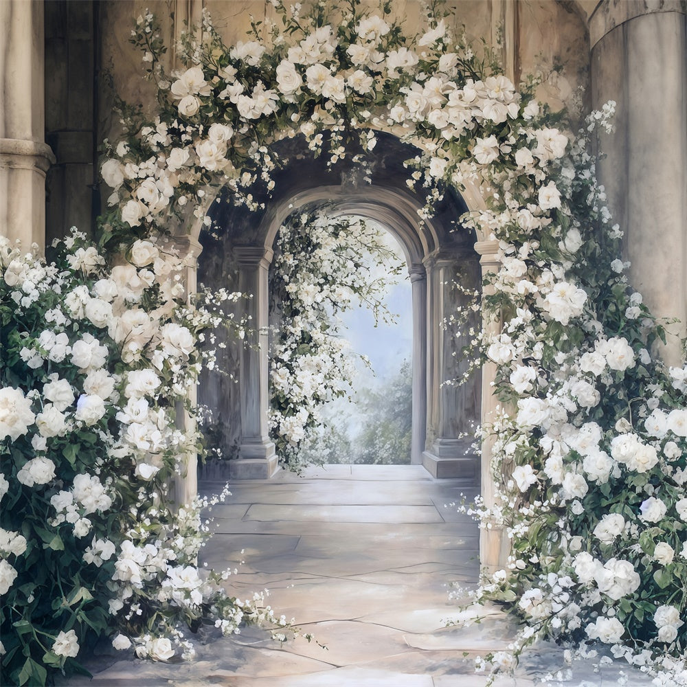Backdrops Fine Art Classic Floral Corridor Video Backdrop MRR7-208