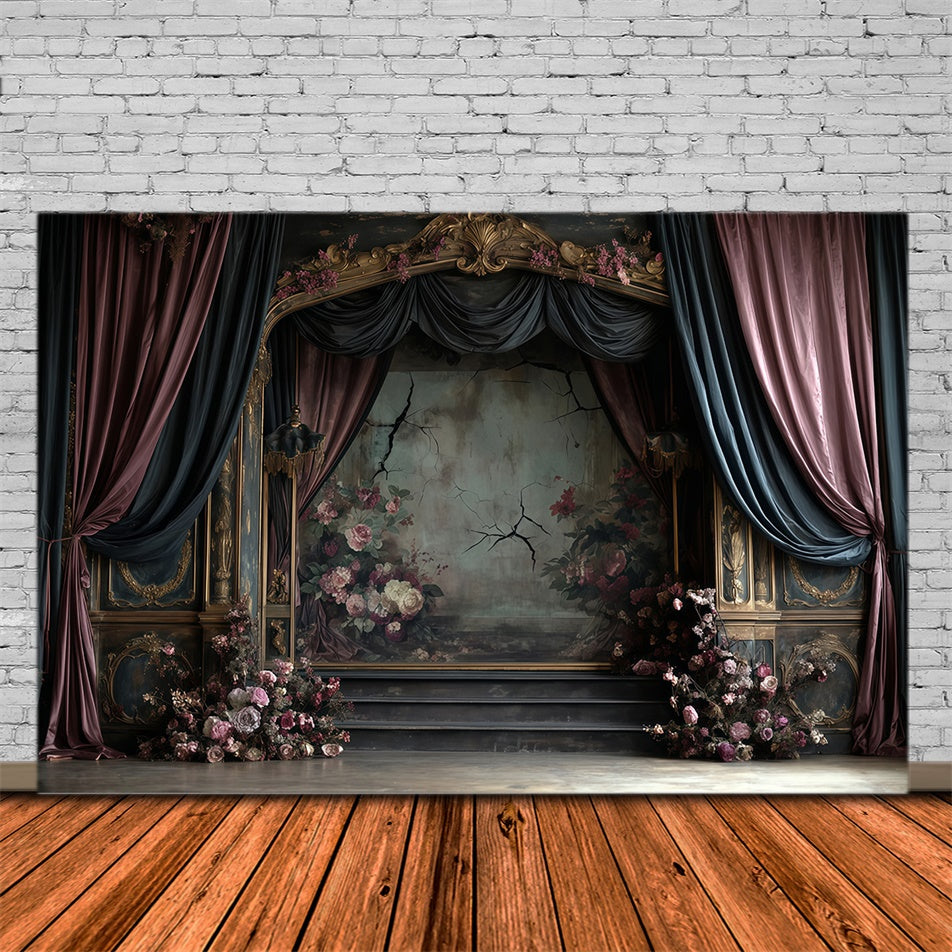 Baroque Backdrop Regal Decay Floral Vintage Backdrops MRR7-211
