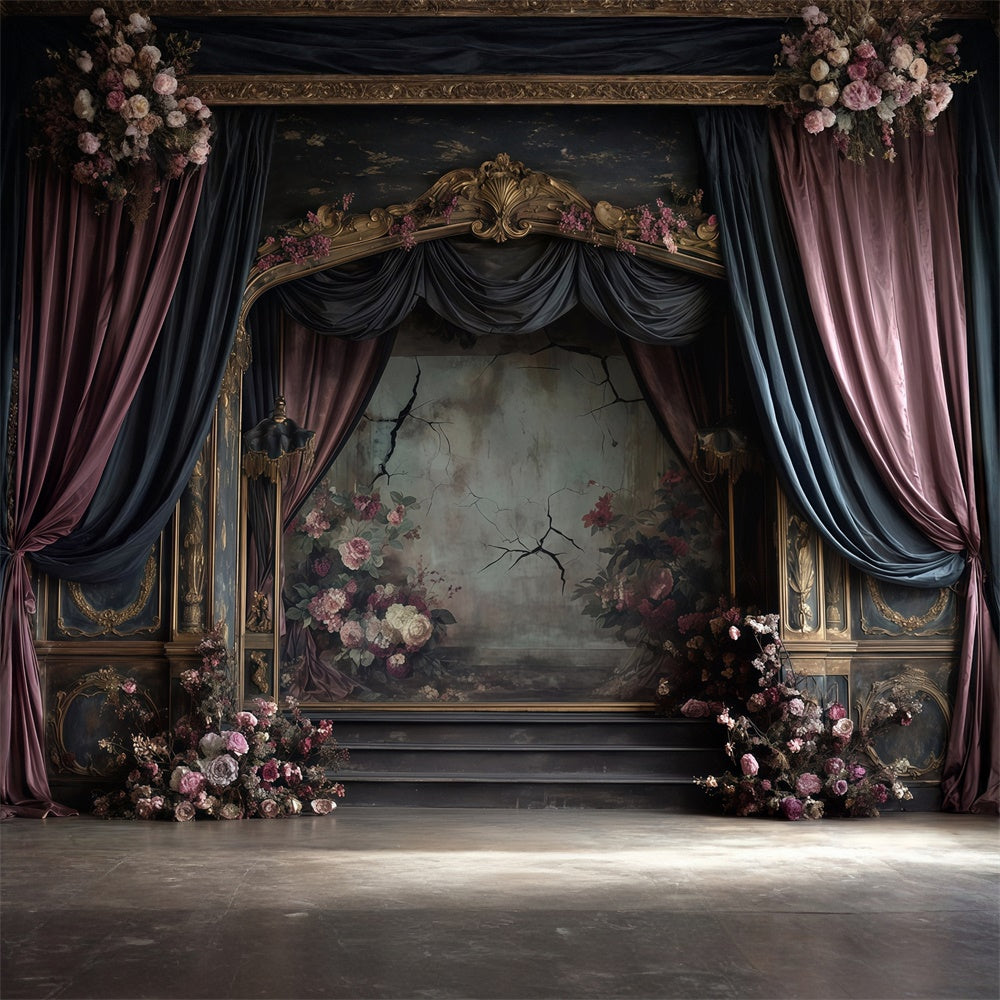 Baroque Backdrop Regal Decay Floral Vintage Backdrops MRR7-211